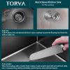 TORVA Gloss Black Ceramic Coating with NanoTek Undermount Kitchen Sink, 16 Gauge Stainless Steel Wet Bar or Prep Sinks Single Bowl