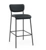 Pu Faux Leather Bar Stools Set of 2, Pub Barstools with Back and Footrest