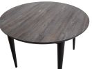 Modern Dining Table Round Top with Solid Wood Legs