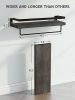 Floating bathroom shelf with towel rail;  bathroom/living/kitchen/bedroom wall shelf set of 2;  light brown;  dark brown;  black.