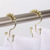 Double Shower Curtain Hooks Stainless Steel Rolling Shower Rings for Curtain Rod, Set of 12Pcs