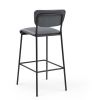 Pu Faux Leather Bar Stools Set of 2, Pub Barstools with Back and Footrest