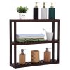 3-Tier Bathroom Adjustable Multifunctional Bamboo Shelf Layer Rack Wall Mounted Utility Storage Organizer Towel Shelves Kitchen Living Room Holder