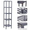 5-Tier Bamboo Shelf Free Standing Bathroom Tower Rack Corner Rack Multi-Functional Storage Organizer Unit