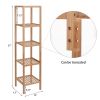 5-Tier Bamboo Shelf Free Standing Bathroom Tower Rack Corner Rack Multi-Functional Storage Organizer Unit