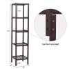 5-Tier Bamboo Shelf Free Standing Bathroom Tower Rack Corner Rack Multi-Functional Storage Organizer Unit