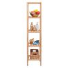 5-Tier Bamboo Shelf Free Standing Bathroom Tower Rack Corner Rack Multi-Functional Storage Organizer Unit