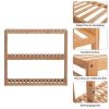 3-Tier Bathroom Adjustable Multifunctional Bamboo Shelf Layer Rack Wall Mounted Utility Storage Organizer Towel Shelves Kitchen Living Room Holder