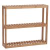 3-Tier Bathroom Adjustable Multifunctional Bamboo Shelf Layer Rack Wall Mounted Utility Storage Organizer Towel Shelves Kitchen Living Room Holder