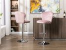 Bar Stools with Back and Footrest Counter Height Dining Chairs Set of 2