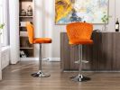 Bar Stools with Back and Footrest Counter Height Dining Chairs Set of 2