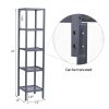 5-Tier Bamboo Shelf Free Standing Bathroom Tower Rack Corner Rack Multi-Functional Storage Organizer Unit