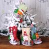 Christmas decorations Santa Claus socks plaid doll linen socks Christmas tree pendant decorations Christmas gift bag