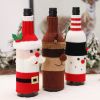 2022 Christmas Wine Bottle Set Christmas Decorative Cartoon Knitted Old Man Snowman Wine Set Holiday Restaurant Decoration