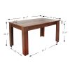 GIVENUSMYF European dining table Height 29.5" Particleboard dark wood with melamine beech wood grain finish, suitable for living room and kitchen