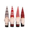 Cross border new Christmas decorations Face less elderly knitting wool wine bottle sets Holiday table decoration