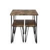 Rustic Farmhouse 3-Piece Dining Table Set with 2 Benches,Thick Table/Bench Top with Iron Frame for 4 in Small Places