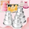 Mini Multi-Tier Cake Mold Small 3 Tier Cake Mold Creative Layered Round Cake Pan Aluminum Alloy Nonstick Baking Pan Easy Demoulding DIY Baking Tools f