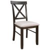 4 Pieces Farmhouse Rustic Wood Kitchen Dining Table Set with Upholstered 2 X-back Chairs and Bench