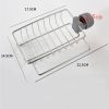 Drainer Storage Soap Stainless Dishcloth Rag Steel Sponge Shelf Adjustable Rack Dry Kitchen Basket Finishing Faucet Towel Pool