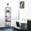 5-Tier Bamboo Shelf Free Standing Bathroom Tower Rack Corner Rack Multi-Functional Storage Organizer Unit