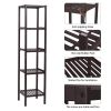 5-Tier Bamboo Shelf Free Standing Bathroom Tower Rack Corner Rack Multi-Functional Storage Organizer Unit